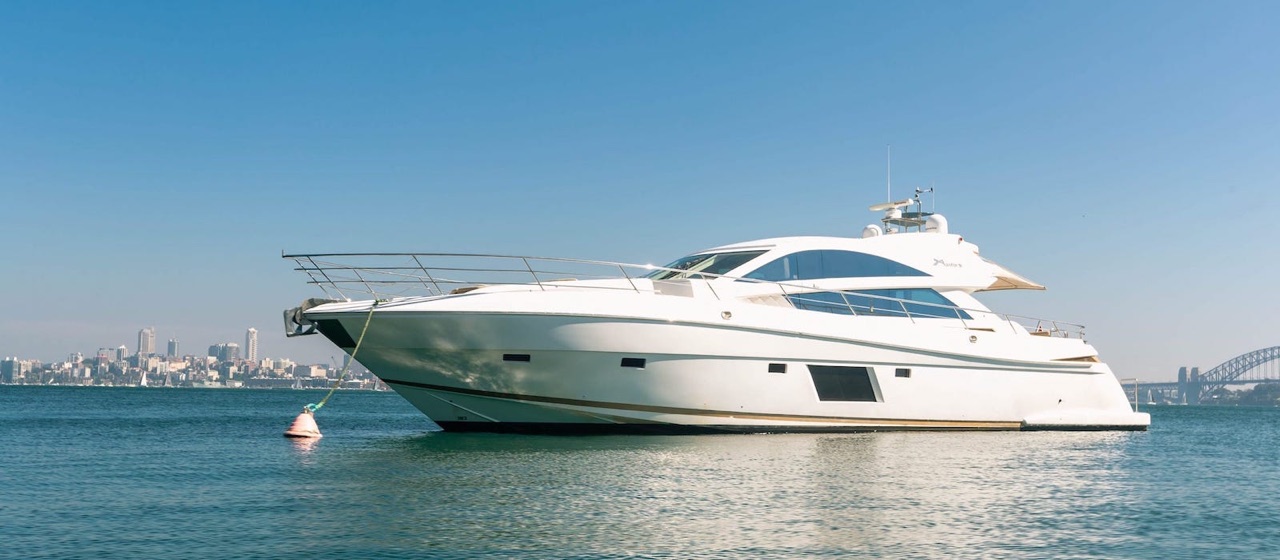 Luxury motor yacht Aquabay for hire on Sydney Harbour, up to 35 guests