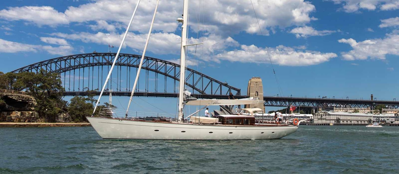 Luxury sailing yacht Atao for hire on Sydney Harbour, up to 30 guests