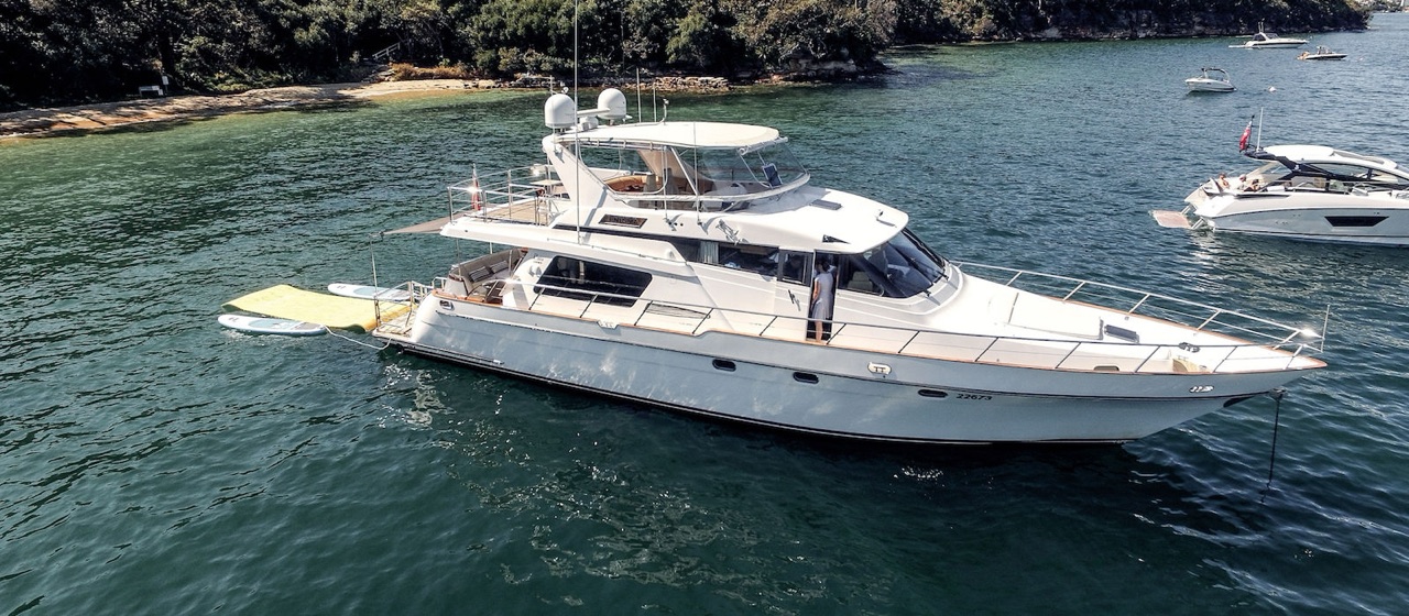 Luxury motor yacht Enigma for hire on Sydney Harbour, up to 41 guests