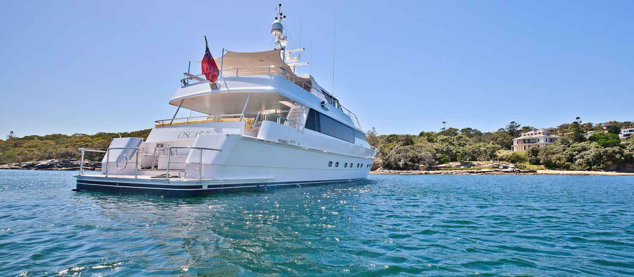 Luxury superyacht Oscar II for hire on Sydney Harbour, up to 60 guests